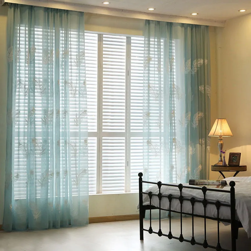 Modern Embroidered Polyester Vertical Blinds