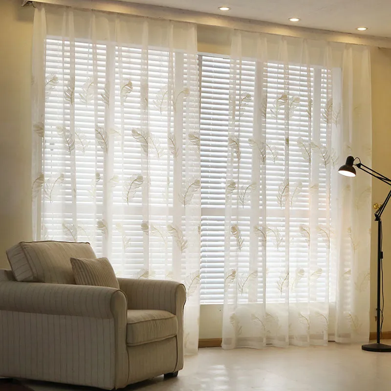 Modern Embroidered Polyester Vertical Blinds