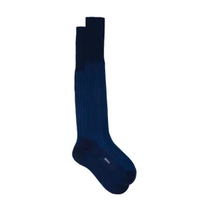 Navy & Royal Blue Ribbed Cotton Socks
