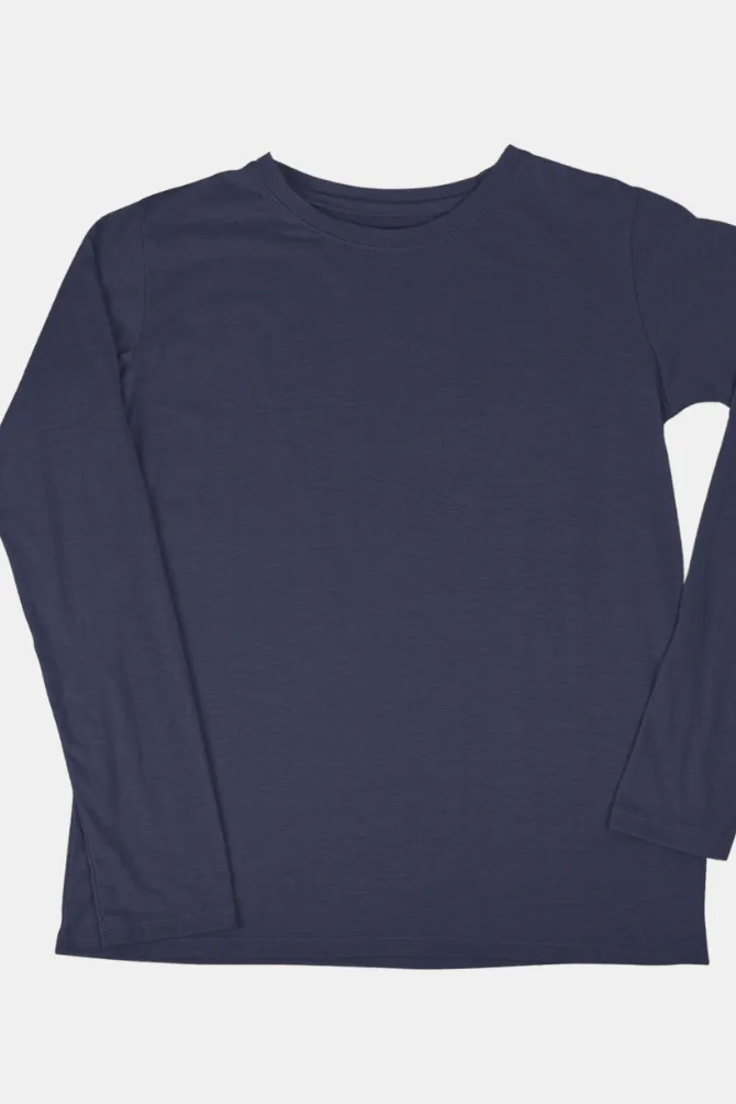 Navy Blue Full Sleeve T-shirt for women