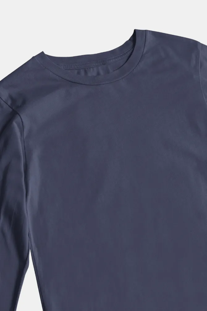 Navy Blue Full Sleeve T-shirt for women