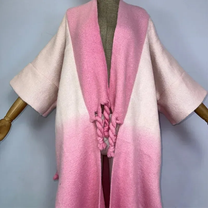 Ombre Mist Wool Kimono