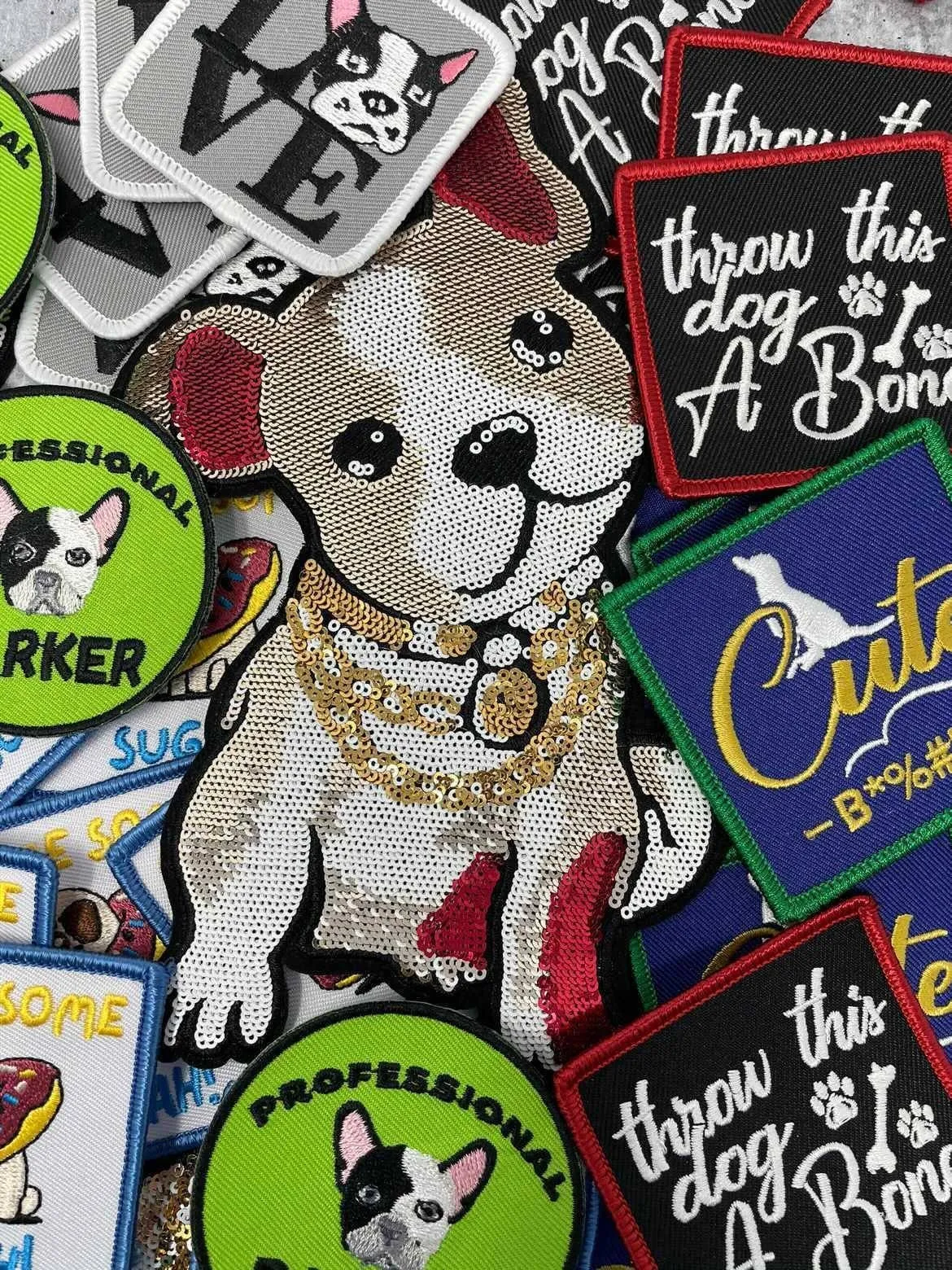 Patched Up Pup: "Professional Barker" Iron-on Embroidered Patch for Dogs, Patch for Dog Lovers, Gift for Your Dog, Sz. 2.5", Doggy Clothes