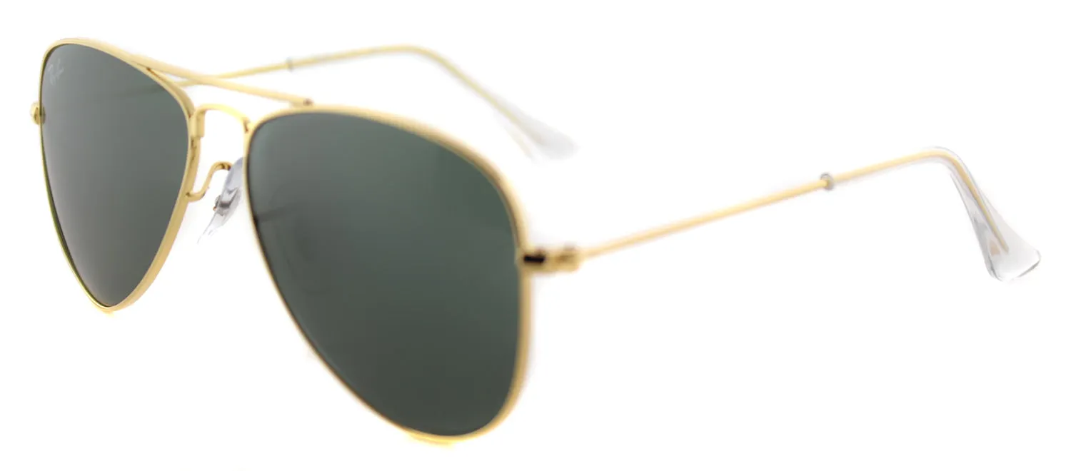 Ray-Ban Junior Aviator Junior Jr RJ 9506 223/71 Aviator Metal Gold Eyeglasses with Green Lens