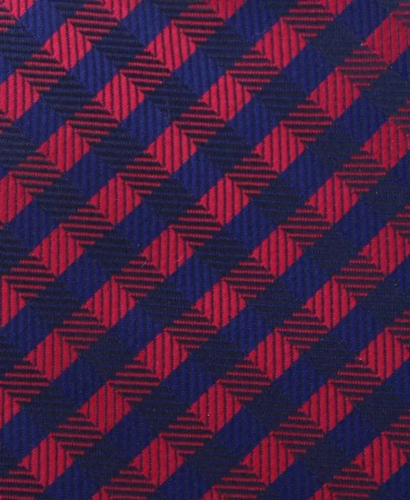 Red & Navy Crisscross 4" Wide Necktie