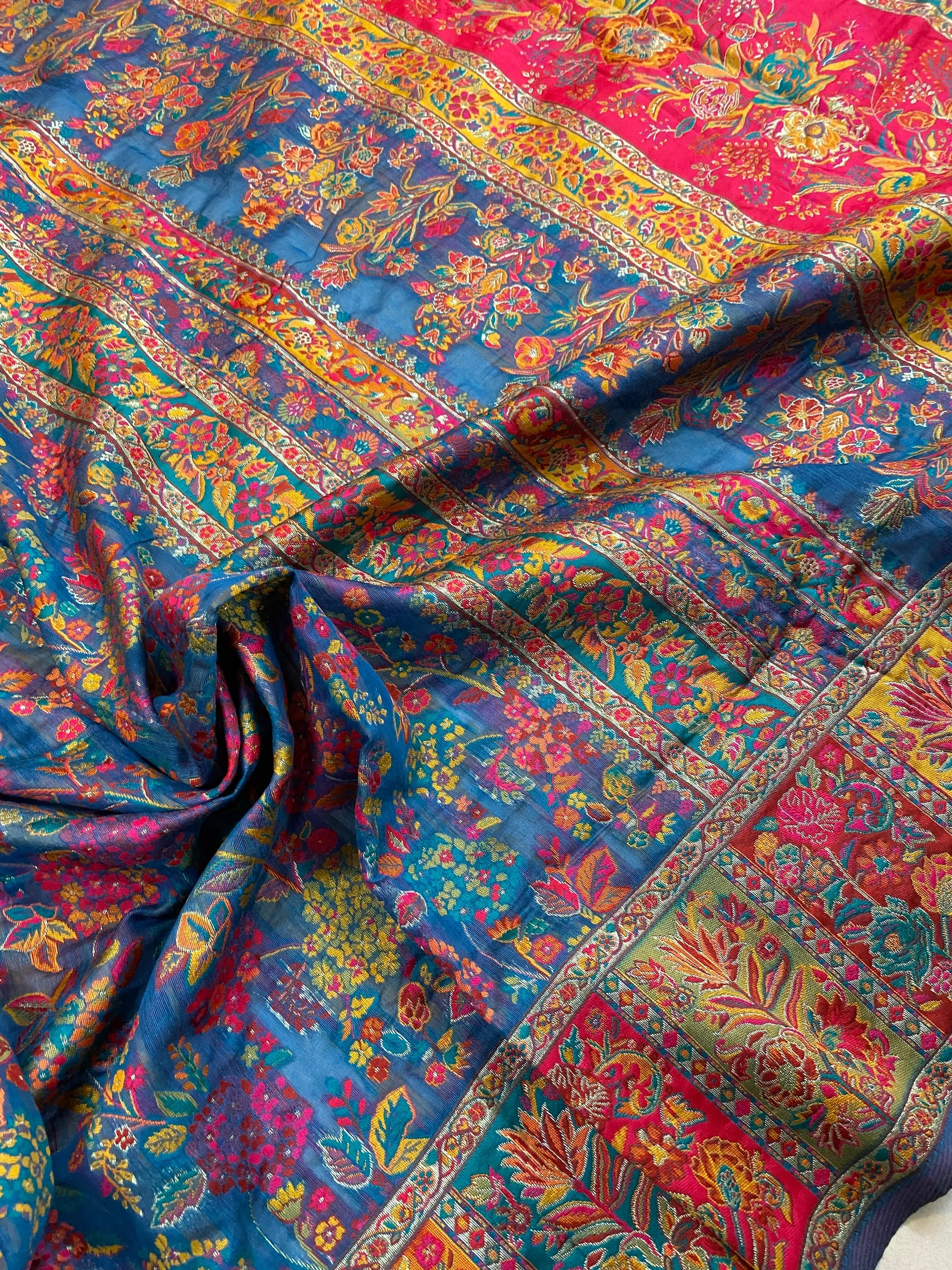 Regal Handloom Banarasi Saree in Navy Blue Pure Organza Silk