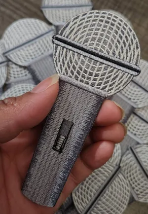 Rock the Mic with our 100% Embroidered Iron-On "Microphone Patch", Size 4.5" Music Lovers Patch, DIY Patch for Jackets, Hats, Crocs, & More