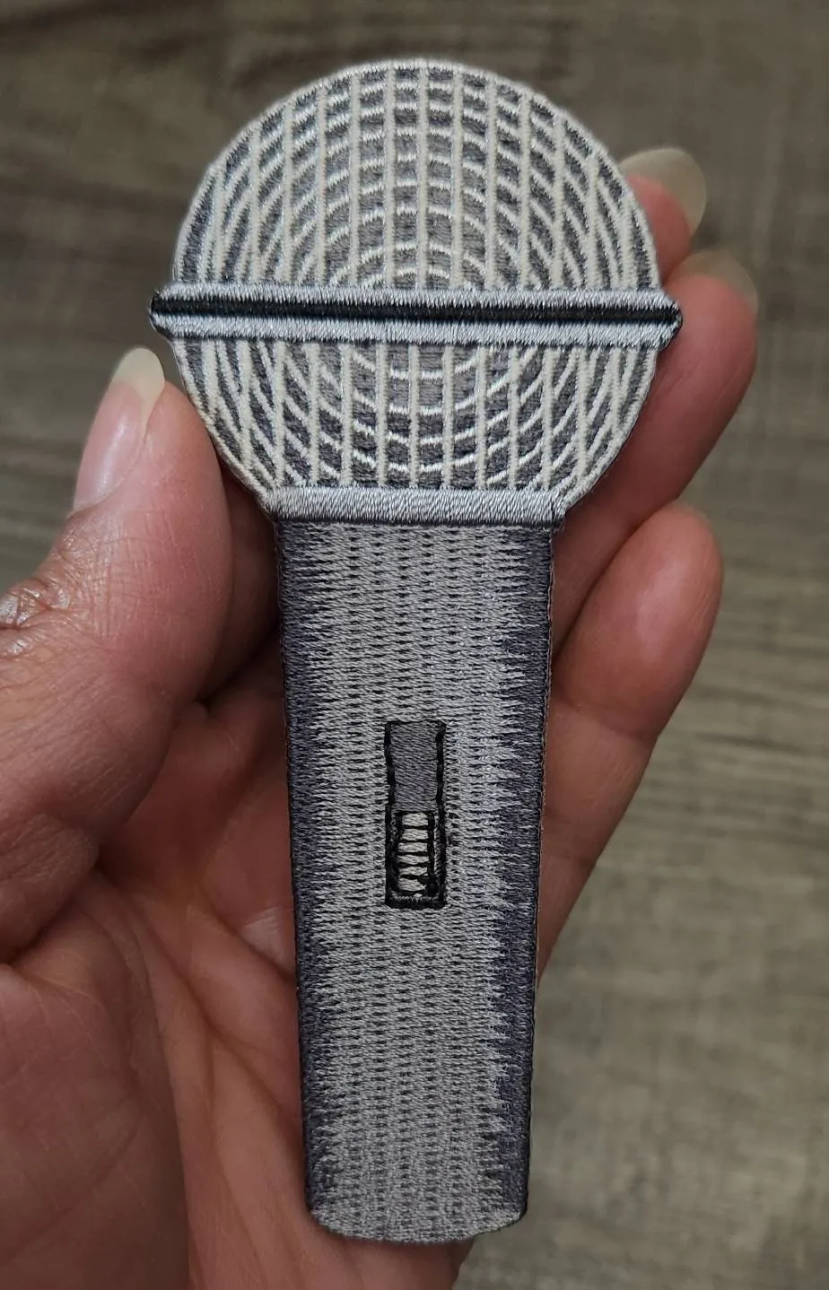Rock the Mic with our 100% Embroidered Iron-On "Microphone Patch", Size 4.5" Music Lovers Patch, DIY Patch for Jackets, Hats, Crocs, & More