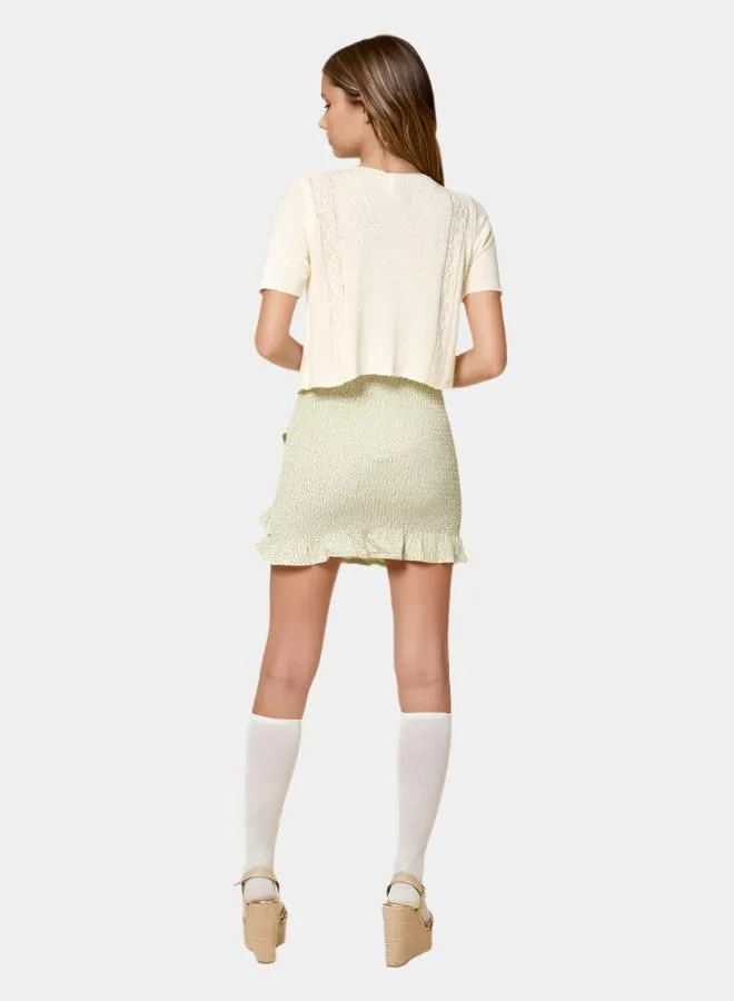 Ruffle Printed Mini Skirt
