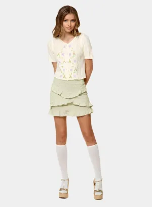 Ruffle Printed Mini Skirt