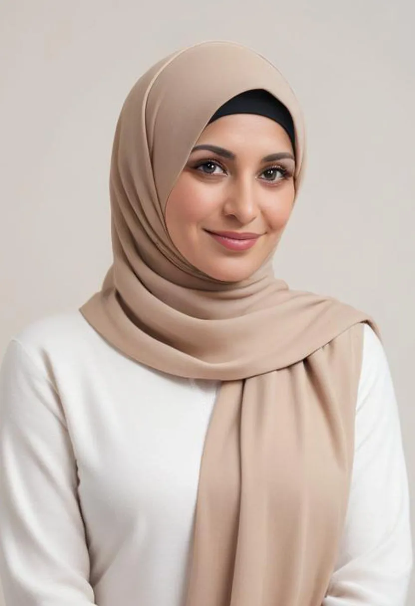 Sandy Beige Pleated Hijab