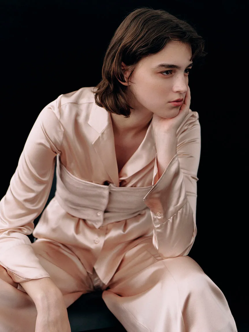 Sustainable Bear Set Satin Shirt