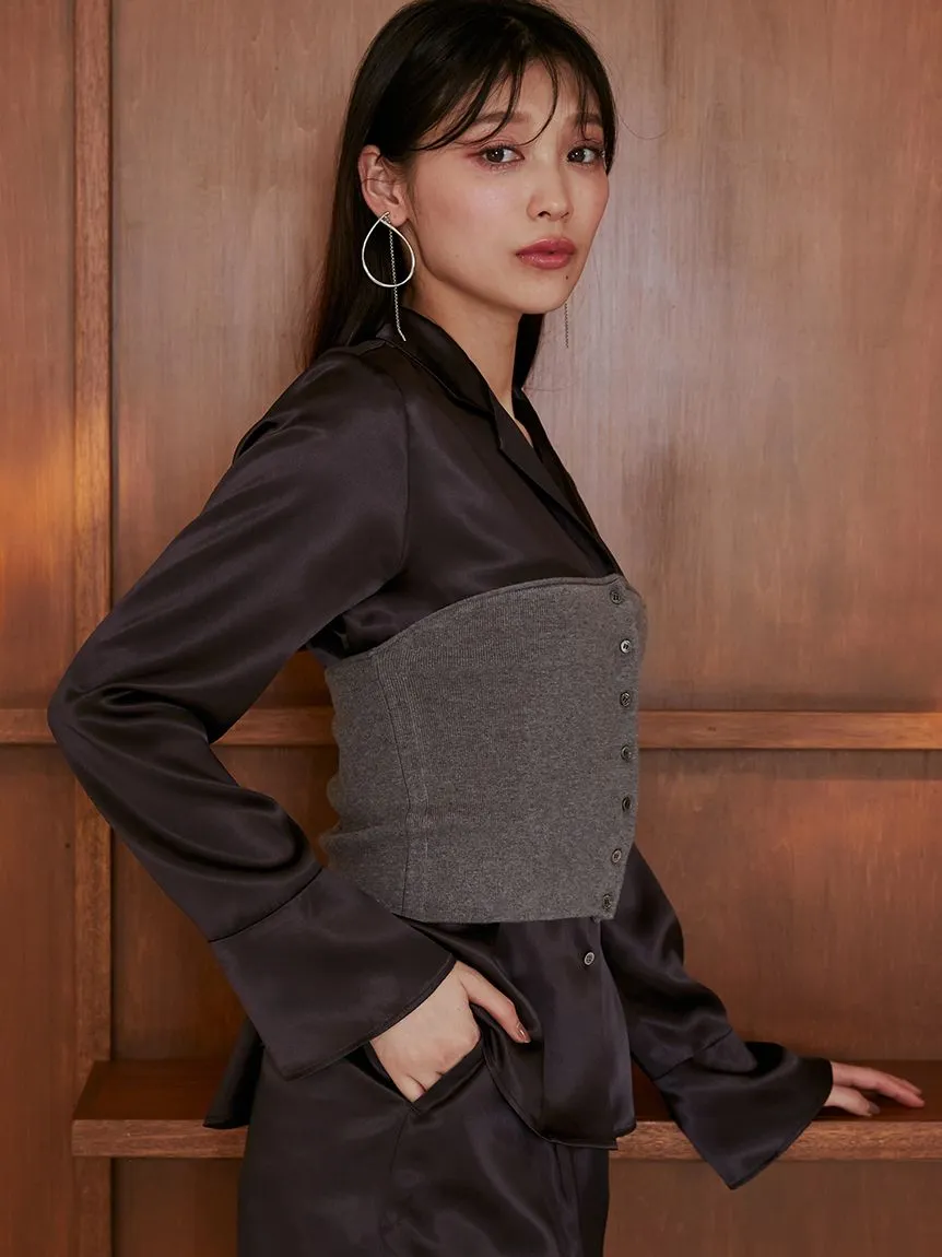 Sustainable Bear Set Satin Shirt