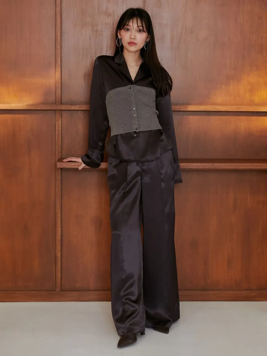 Sustainable Bear Set Satin Shirt