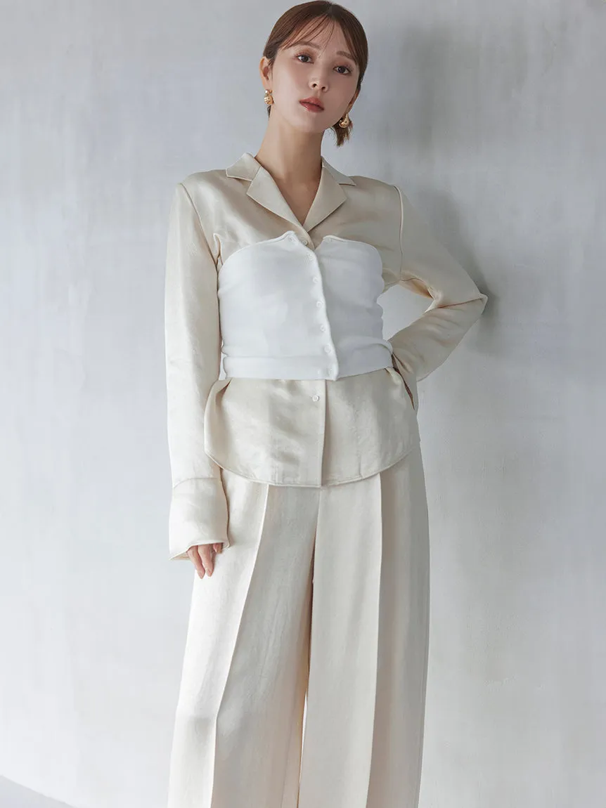 Sustainable Bear Set Satin Shirt