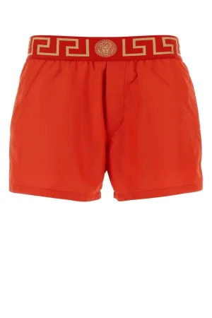 VERSACE | Red polyester swimming shorts