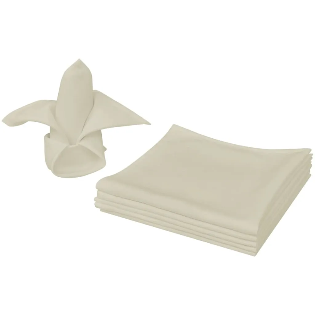vidaXL Dinner Napkins 100 pcs Cream 50x50 cm