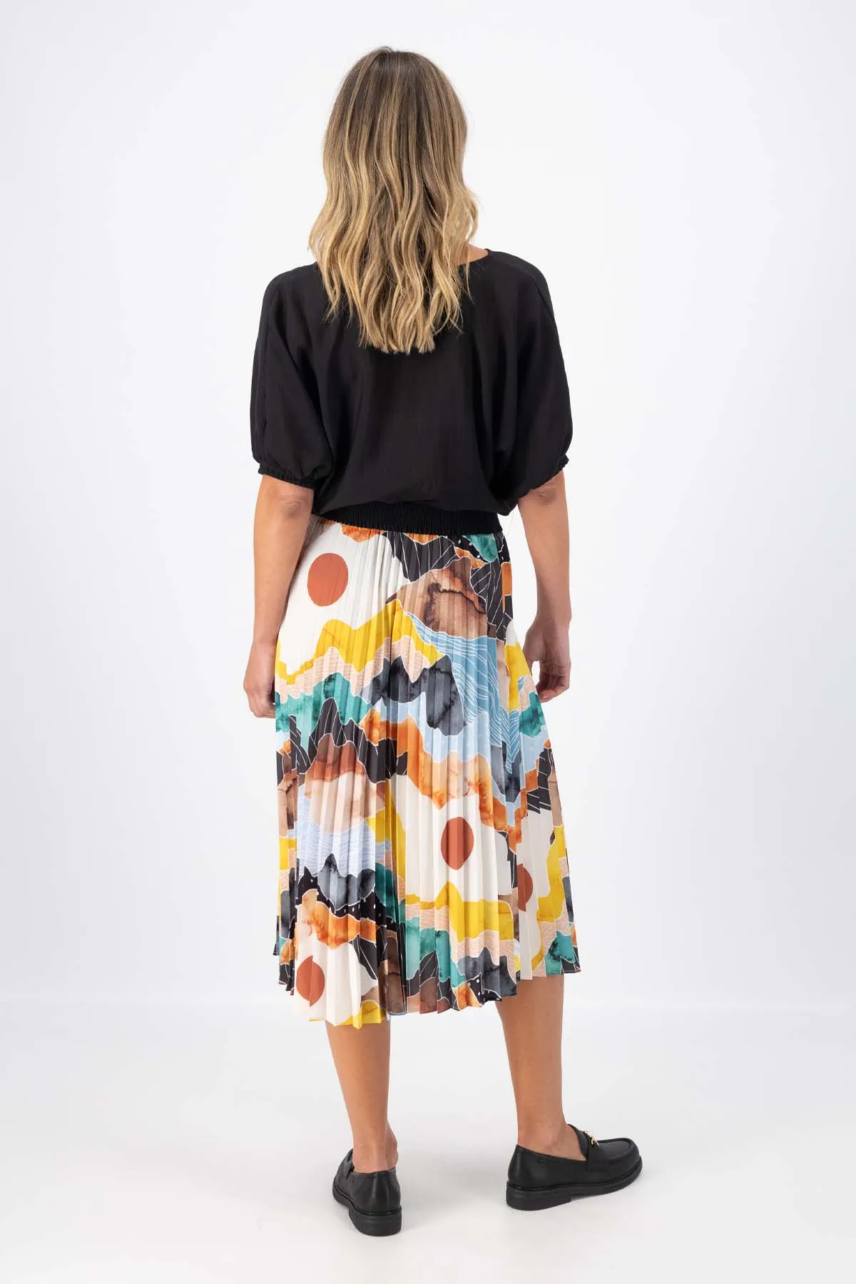 Vista Pleat Skirt Orange