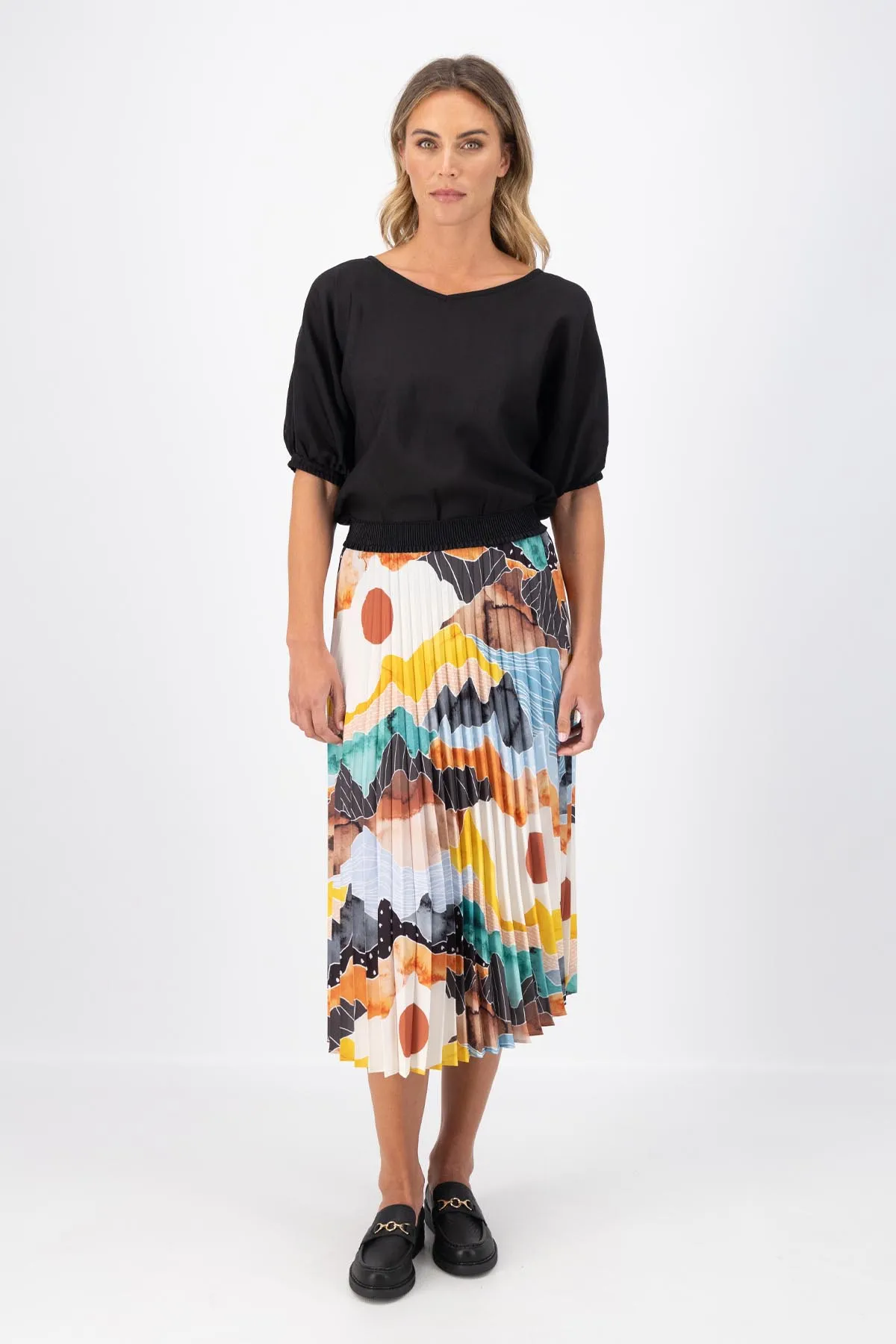 Vista Pleat Skirt Orange