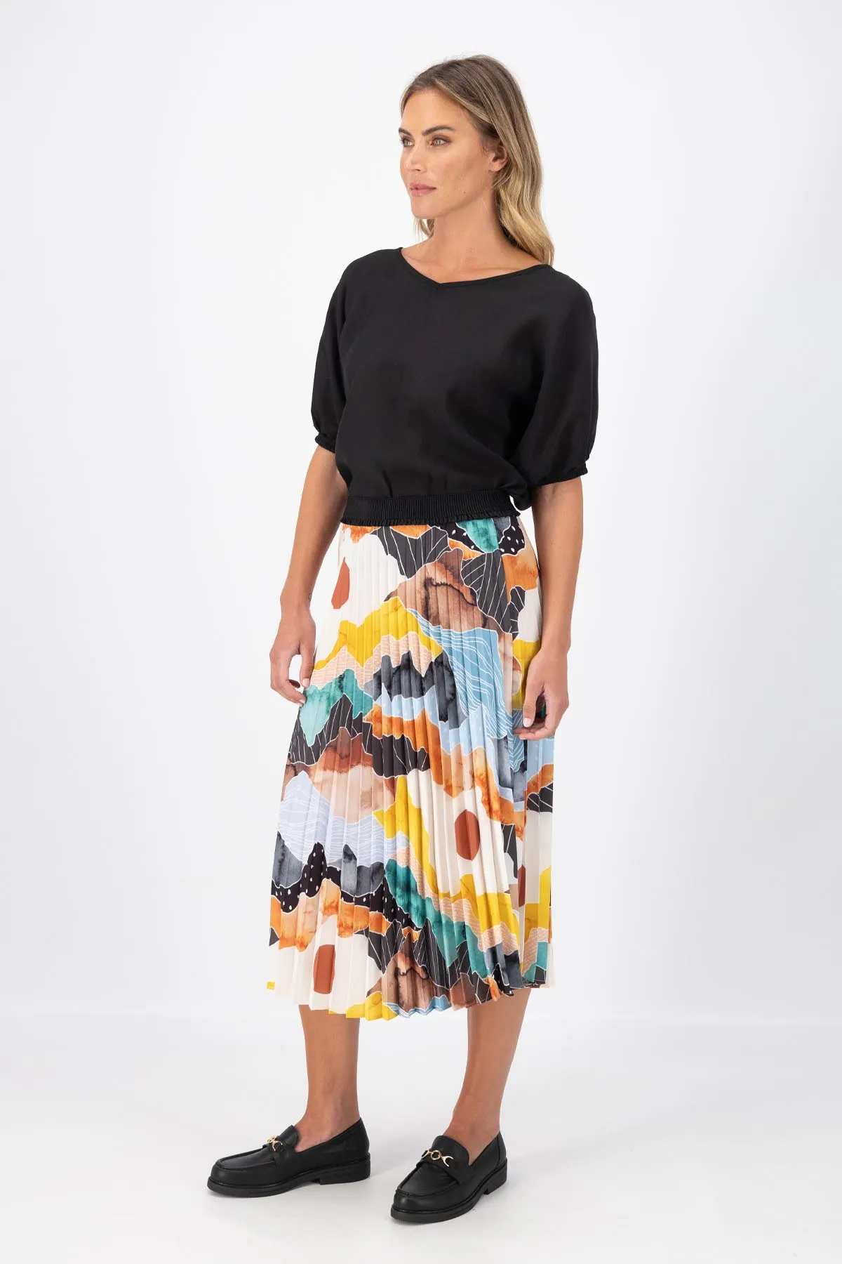 Vista Pleat Skirt Orange