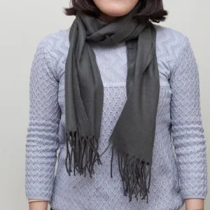 Winter School Wool-Touch Warm Scarf for School Uniforms - Grey
